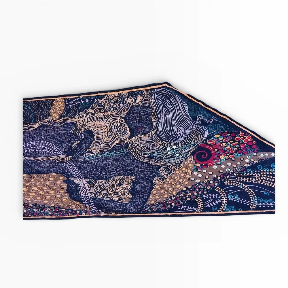 Bottega Veneta long Silk Scarf inspired by Gustav Klimt Designer Accessory